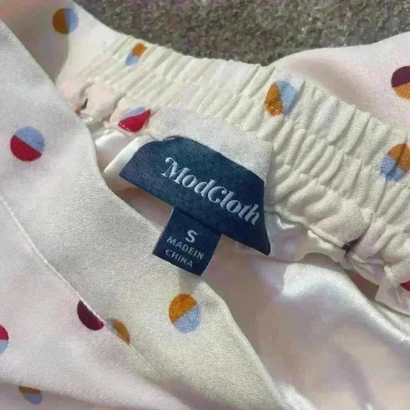 ModCloth A-Line Midi Skirt Size S Polka Dot Lined And Pockets Coquette Twee - Picture 5 of 9